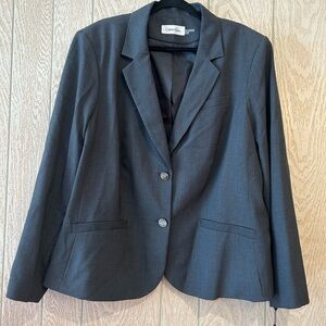 NWT Calvin Klein Dark Gray Two-Button Women's 24W Blazer
